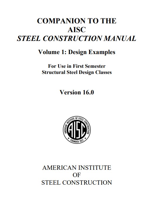 AISC Steel Construction Manual Design Examples, V16.0 (Teaching Aid) logo