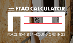APA FTAO Calculator (Force Transfer Around Openings — wood shear walls) logo