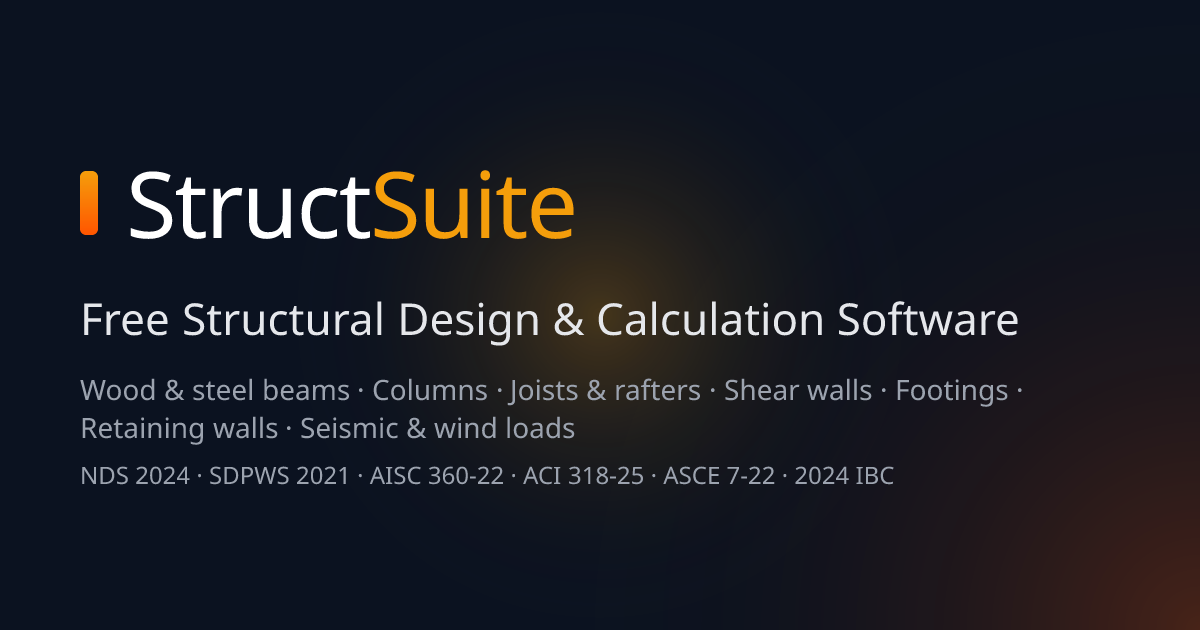Free Structural Design Calculators — NDS, ASCE 7, ACI 318, AISC ...